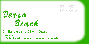 dezso biach business card