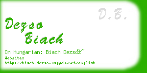 dezso biach business card